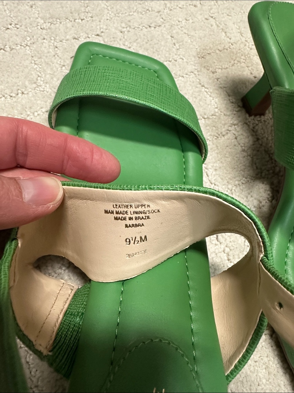 Alex Marie Barbra Bright Green Strappy Block Heel Sandals - Picture 3 of 5